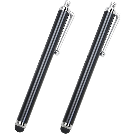 2PC Black Smart Phone Pen Stylus, Silicone Tip Pens for Touch Screen Devices, Compatible with Tablets, Mobile Phones, Laptops, iPad, iPhone, Samsung Galaxy Note/Tablet, Android - By TRIXES