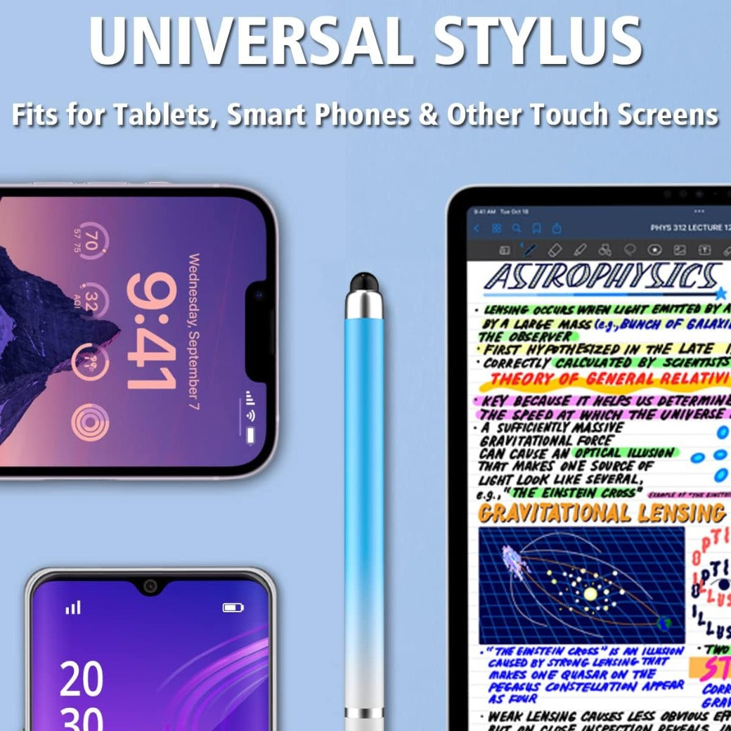 Stylus Pens for Touch Screens, Universal 2 in 1 Stylus Pen for iPad Compatible with iPhone, iPad, Android, Microsoft Tablets, Phones, Surface,[5 Pack]-Blue,Green,Pink,Purple,Yellow