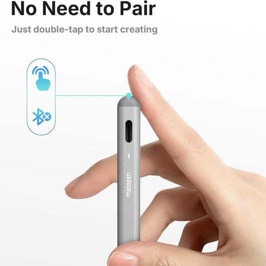 Metapen Pencil A8 for iPad 2018-2025, (2X Faster Charge), Pixel Precision, Tilt Sensitive Stylus Pen Compatible Apple iPad 11/10/9/8/7/6th Gen, Pro 12.9/11/13 Inch M4, Air 3/4/5/M2/M3, Mini5/6, Grey