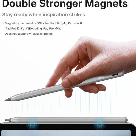 Metapen Pencil A8 for iPad 2018-2025, (2X Faster Charge), Pixel Precision, Tilt Sensitive Stylus Pen Compatible Apple iPad 11/10/9/8/7/6th Gen, Pro 12.9/11/13 Inch M4, Air 3/4/5/M2/M3, Mini5/6, Grey