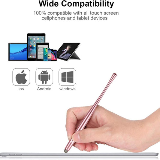 Stylus Pen, AULEEP Tablet Touch Screen Styluses Pens, 2 Pack with 4 Nanofiber tips Stylus Pen for Mobile Phones, iPads, Kindles, Microsoft Surface (silver and rose gold)