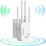 WiFi Booster Range Extender 1200Mbps, WiFi Signal Amplifier Dual Band 5GHz & 2.4GHz, 4 Antennas WIFI Signal Booster Repeater with Ethernet Port, Wireless Internet Booster/Hotspot with Wider Coverage