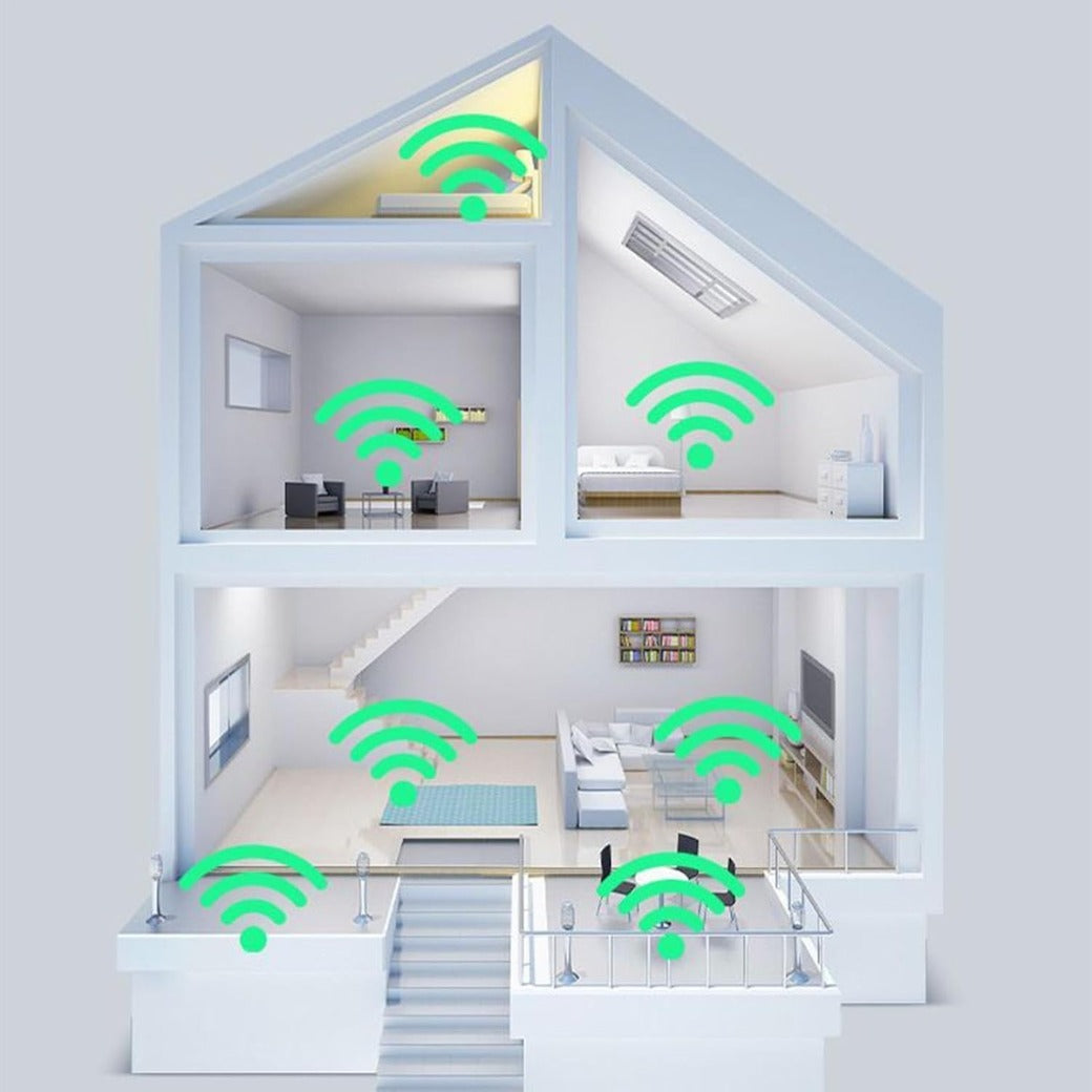 WiFi Booster Range Extender 1200Mbps, WiFi Signal Amplifier Dual Band 5GHz & 2.4GHz, 4 Antennas WIFI Signal Booster Repeater with Ethernet Port, Wireless Internet Booster/Hotspot with Wider Coverage