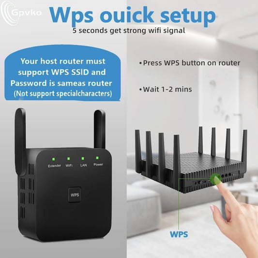 2025 Newest WiFi Extender, WiFi Booster, WiFi Repeater, Covers Up to 9800 Sq.ft and 50 Devices, Internet Booster - with Ethernet Port, Quick Setup, Home Wireless Signal Booster（Black