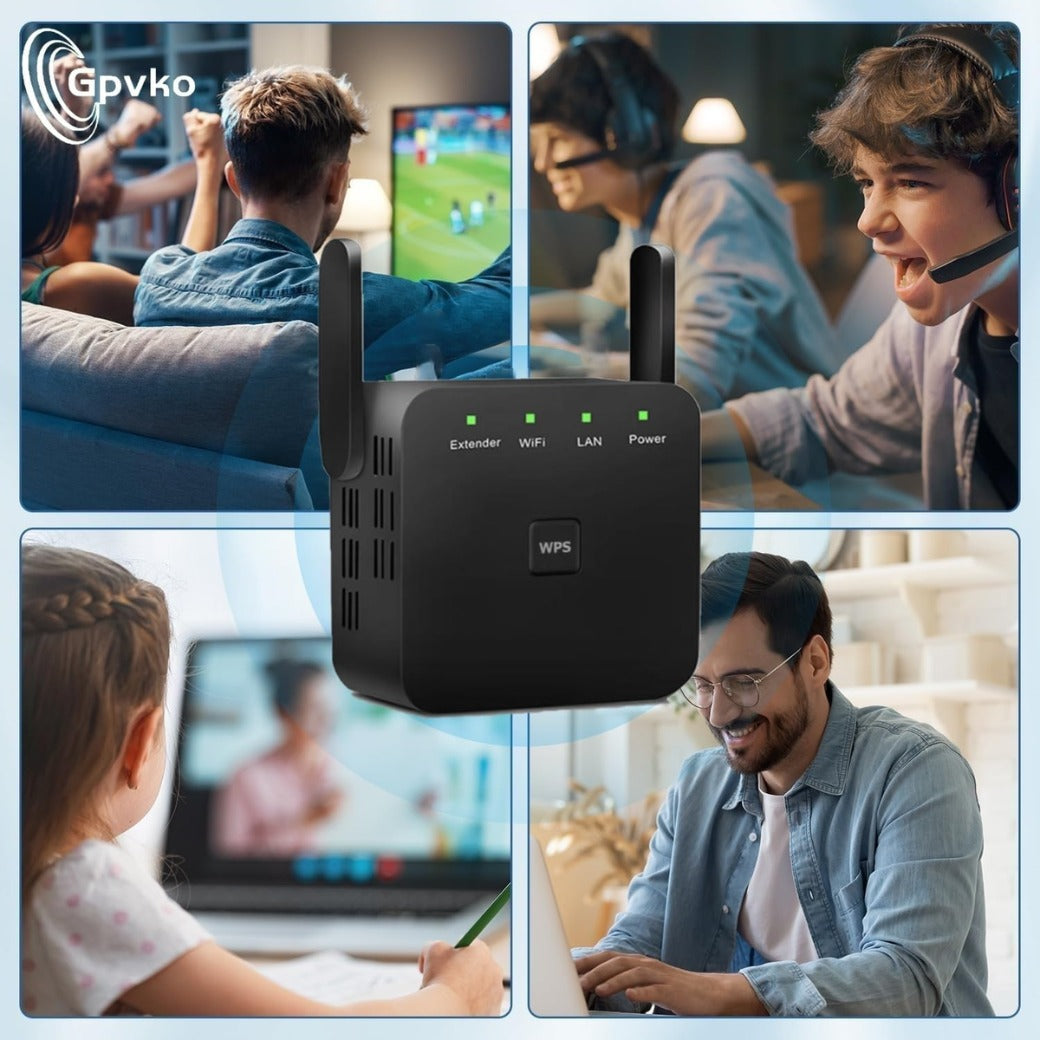2025 Newest WiFi Extender, WiFi Booster, WiFi Repeater, Covers Up to 9800 Sq.ft and 50 Devices, Internet Booster - with Ethernet Port, Quick Setup, Home Wireless Signal Booster（Black