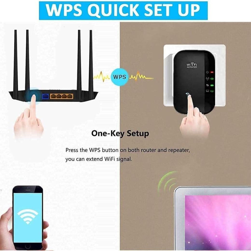 2025 Newest WiFi Extender, WiFi Booster, WiFi Repeater, Covers Up to 3000 Sq.ft and 45 Devices, Internet Booster - with Ethernet Port, Quick Setup, Home Wireless Signal Booster (Black2025, S)