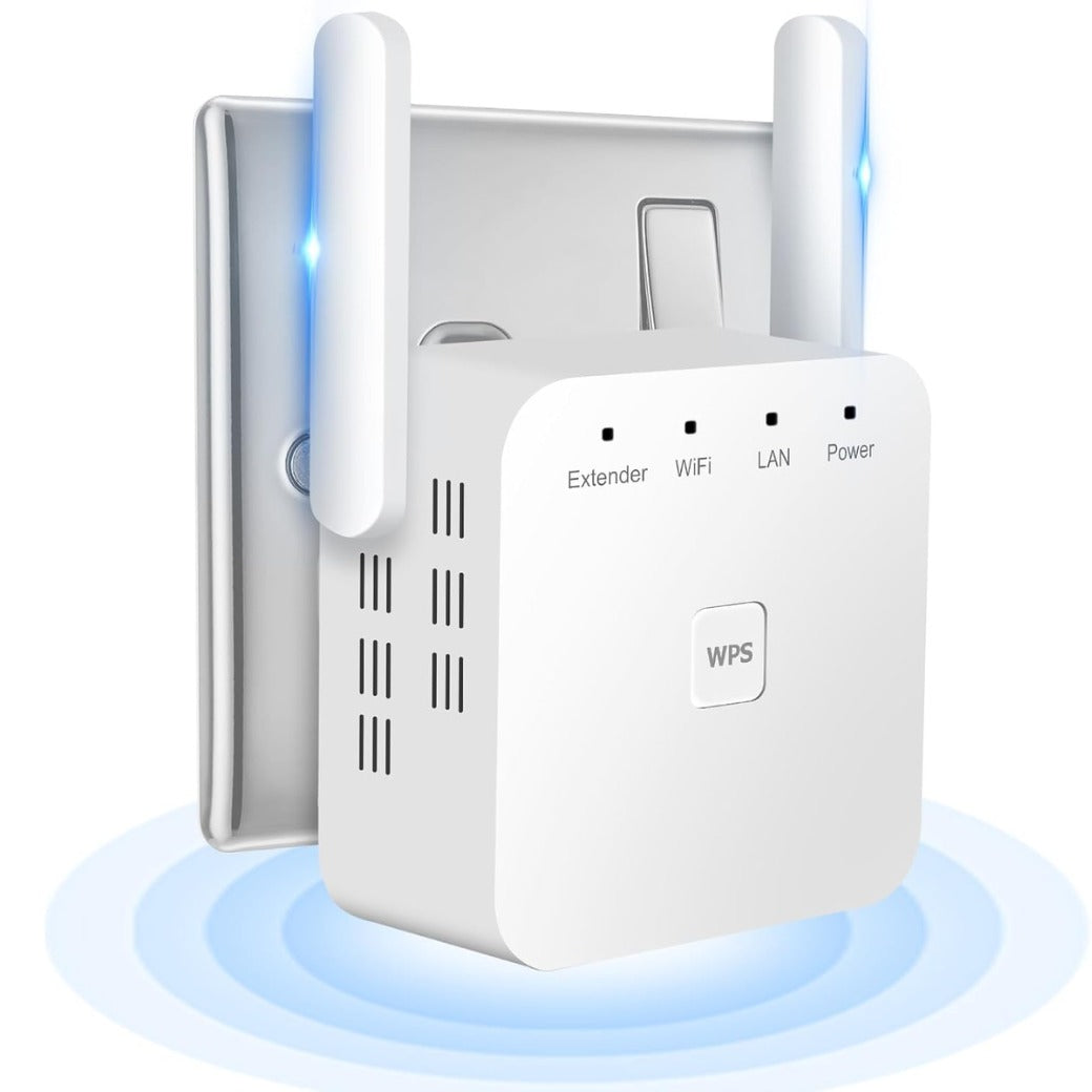 WiFi Extender Booster with Ethernet Port - Plug-In WiFi Booster - WiFi Internet Repeater and Range Extender for Home - Internet Booster, Wireless WiFi Boosterfor Improved Coverage