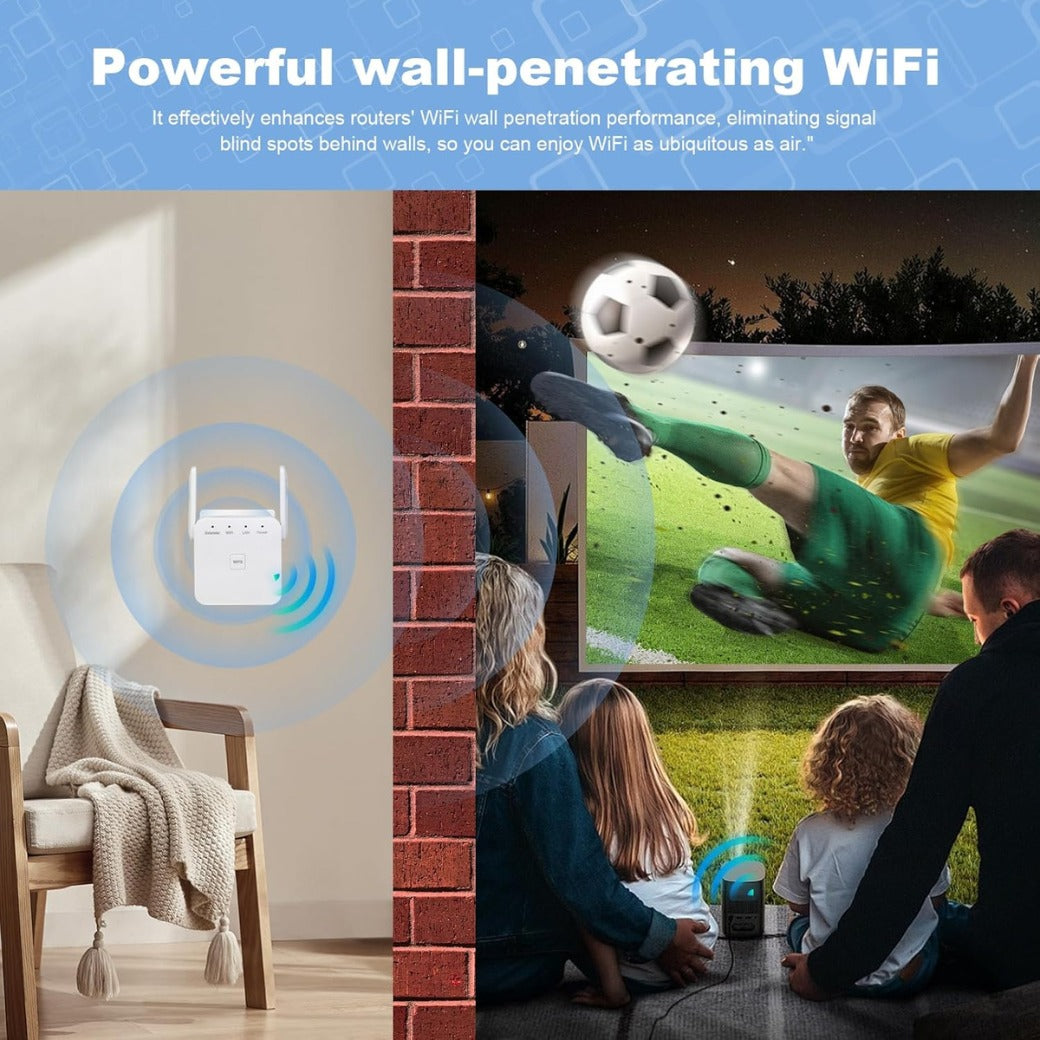 WiFi Extender Booster with Ethernet Port - Plug-In WiFi Booster - WiFi Internet Repeater and Range Extender for Home - Internet Booster, Wireless WiFi Boosterfor Improved Coverage