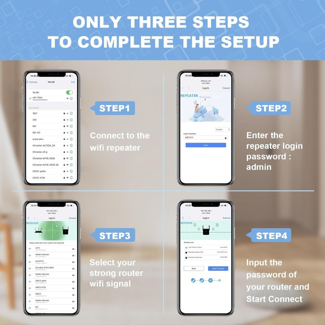 WiFi Extender Booster with Ethernet Port - Plug-In WiFi Booster - WiFi Internet Repeater and Range Extender for Home - Internet Booster, Wireless WiFi Boosterfor Improved Coverage
