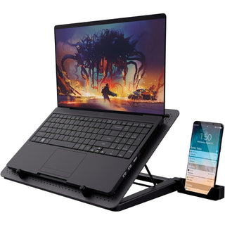 Trust Gaming GXT 1125 Quno Laptop Cooling Stand - Laptops up to 17.3 inch, 5 Blue Illuminated Fans, Adjustable Angle, Computer Cooler - Blac