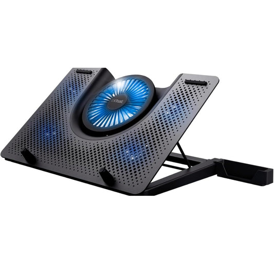 Trust Gaming GXT 1125 Quno Laptop Cooling Stand - Laptops up to 17.3 inch, 5 Blue Illuminated Fans, Adjustable Angle, Computer Cooler - Blac