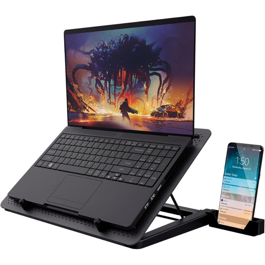 Trust Gaming GXT 1125 Quno Laptop Cooling Stand - Laptops up to 17.3 inch, 5 Blue Illuminated Fans, Adjustable Angle, Computer Cooler - Blac