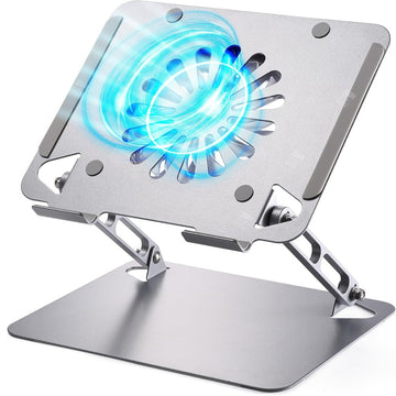 SOUNDANCE Laptop Cooling Pad with Upgrade Low-Noise Fan and 3.0 USB Hubs, Ventilated Laptop Cooler Prevent Overheating, Adjustable Ergonomic Laptop Stand Support Up to 16” Gaming Notebook Computer