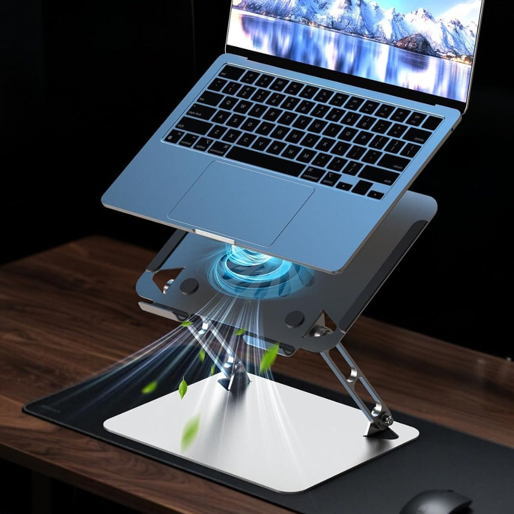 SOUNDANCE Laptop Cooling Pad with Upgrade Low-Noise Fan and 3.0 USB Hubs, Ventilated Laptop Cooler Prevent Overheating, Adjustable Ergonomic Laptop Stand Support Up to 16” Gaming Notebook Computer