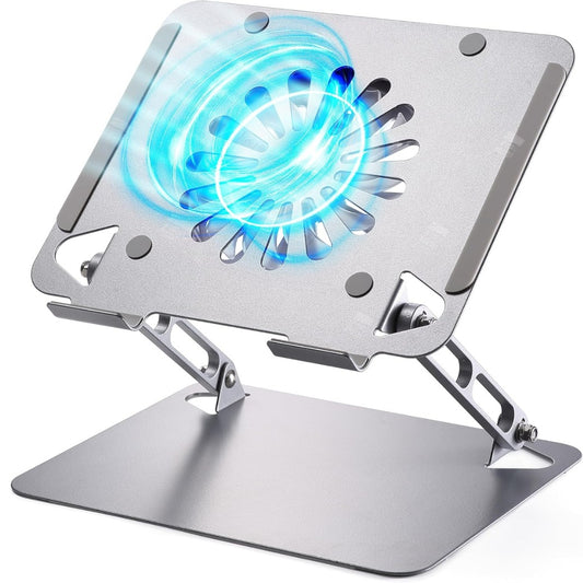 SOUNDANCE Laptop Cooling Pad with Upgrade Low-Noise Fan and 3.0 USB Hubs, Ventilated Laptop Cooler Prevent Overheating, Adjustable Ergonomic Laptop Stand Support Up to 16” Gaming Notebook Computer