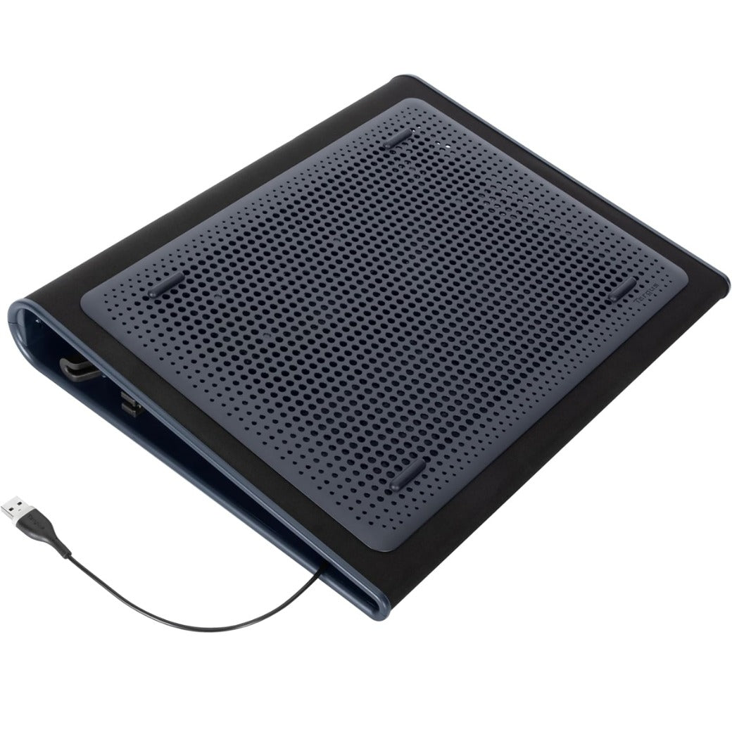 Targus Dual Cooling Fan Laptop Chill Mat, Adjustable Cooling Pad for 17-Inch Notebook, USB-A/Mini USB, Black/Grey (AWE55GL)