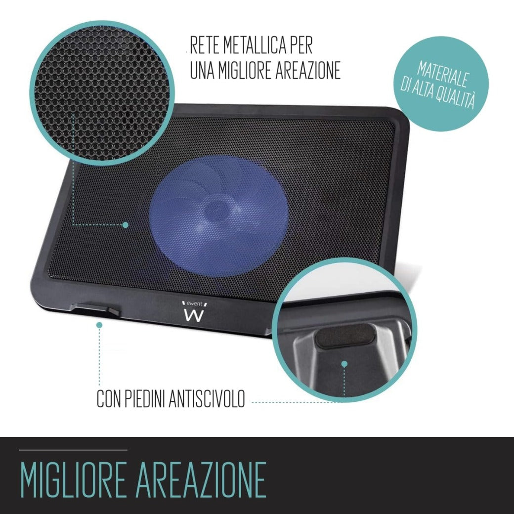 Targus Dual Cooling Fan Laptop Chill Mat, Adjustable Cooling Pad for 17-Inch Notebook, USB-A/Mini USB, Black/Grey (AWE55GL)