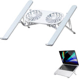 Laptop Cooling Base, Foldable Laptop Stand, Laptop Cooling System Stand with 2 Silent Fan, Adjustable Height, LED Lights, for 10 – 15.6 Inch Laptops