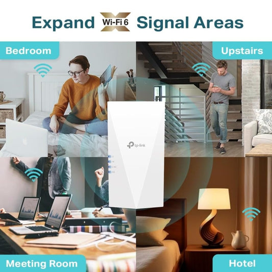TP-Link RE700X WiFi 6 AX3000Mbps WiFi Extender Booster, Internet Booster, Gigabit Ethernet Port, WiFi Booster Range Extender, EasyMesh, Access Point, WiFi Repeater, App Control Easy Setup, UK Plug
