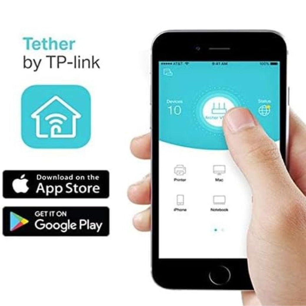TP-Link Archer C50 AC1200Mbps Wireless Dual-Band WiFi Router, WiFi Speed up to 867 Mbps/5 GHz + 300 Mbps/2.4 GHz, 4+1 Fast Ports, Single-Core CPU, Guest Network, Parental Control, Easy Setup