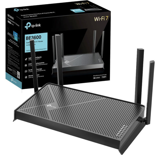TP-Link Archer BE3600 Router WiFi 7 BE3600Mbps, WiFi Router, 2.5G Ports, USB 3.0 Port, Maximized Coverage, VPN Router, Internet Booster Routers, WiFi Booster, HomeShield Security, Easy Setup,EasyMesh