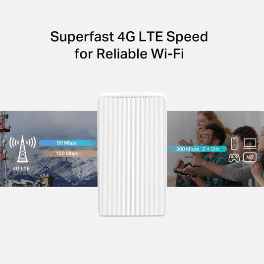 MERCUSYS MB110-4G N300 WiFi 4G Router with Free SIM card, TP-Link 300Mbps Wireless WiFi Router with Sim Slot, Plug & Play, Ethernet Port, Superfast 4G LTE Speed, 4G External Antenna Ports, App Control