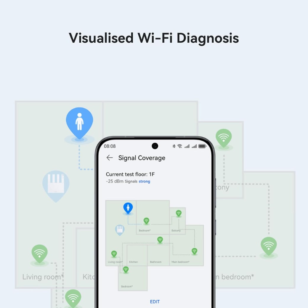 HUAWEI WiFi BE3, Wi-Fi 7 BE3600 Gigabit Dual Band Wireless Router, WAN/LAN auto-adaptation (1x2.5GE, 3xGE), EasySetting, Visualized WLAN diagnostics, Parental control, HomeSec, exclusive to Amazon