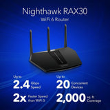 NETGEAR Nighthawk WiFi 6 Router (RAX30), Dual-Band Wireless AX2400 Speed (up to 2.4 Gbps), Coverage up to 125 m²