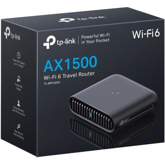 TP-Link TL-WR1502X AX1500 WiFi 6 Router, Dual-Band Portable WiFi Router, WAN/LAN/USB Port, Type-C Power Bank Port, VPN Server, Hotspot/Access Point/Range Extender, Home/Remote