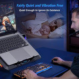 Laptop Cooling Pad, 12 Quiet Fans, Slim Portable for 12-17.3 Inch Laptop Cooler Stand, 5 Height Adjustable, Ergonomic Gaming Cooling Fan Pad, 2 USB Ports & Phone Holder (Gear Version)
