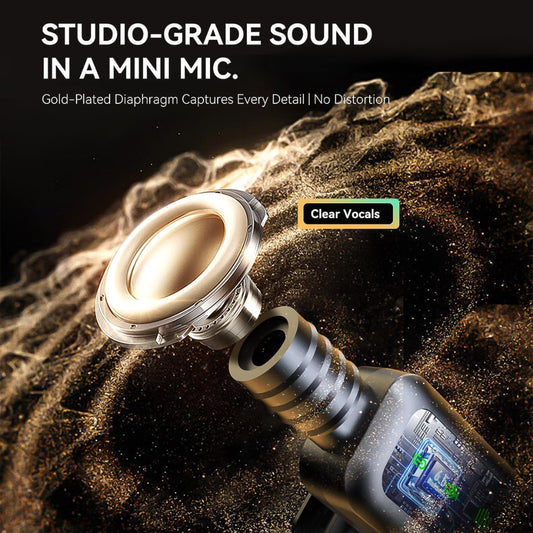 Wireless Lavalier Microphone with LED Display, Lavalier Microphones Clip on Mic With Noise Reduction, for Video Recording, Tiktok, Youtube, Vlog Podcast Content Creator (Shiny black)