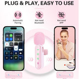 Wireless Mini Lavalier Lapel Microphone for iPhone iPad & Android Phone, 2 in 1 Lapel Mic for Video Recording - Clip on Dual Mics with Noise Reduction for Video YouTube Tiktok Podcast Vlogging (Pink)