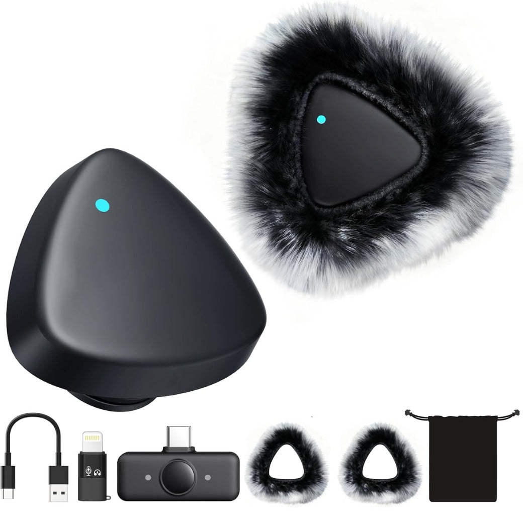 ByteWave Wireless Lavalier Microphone for iPhone Android, Bluetooth Mini Mic Phone Mic with Noise Reduction,Wireless Microphones Ideal for Vlog, TikTok Content Creator Equipment