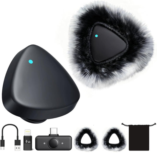 ByteWave Wireless Lavalier Microphone for iPhone Android, Bluetooth Mini Mic Phone Mic with Noise Reduction,Wireless Microphones Ideal for Vlog, TikTok Content Creator Equipment