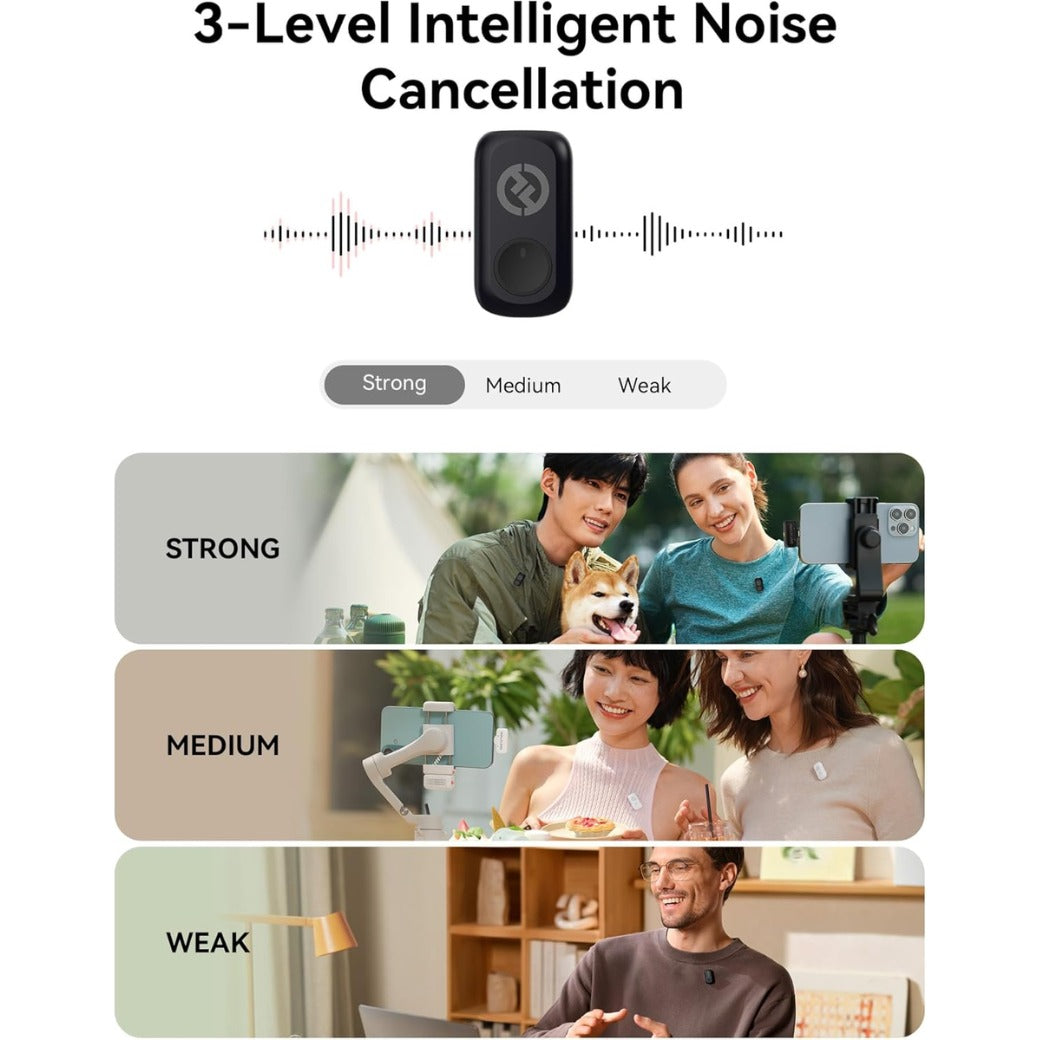 Hollyland LARK A1 Wireless Mini Microphone for iPhone15/16 & Android, Pure Sound, Noise Cancelling, Magnetic Microphone for YouTube, TikTok, Podcast, Vlogging for USB-C(2TX+1RX)