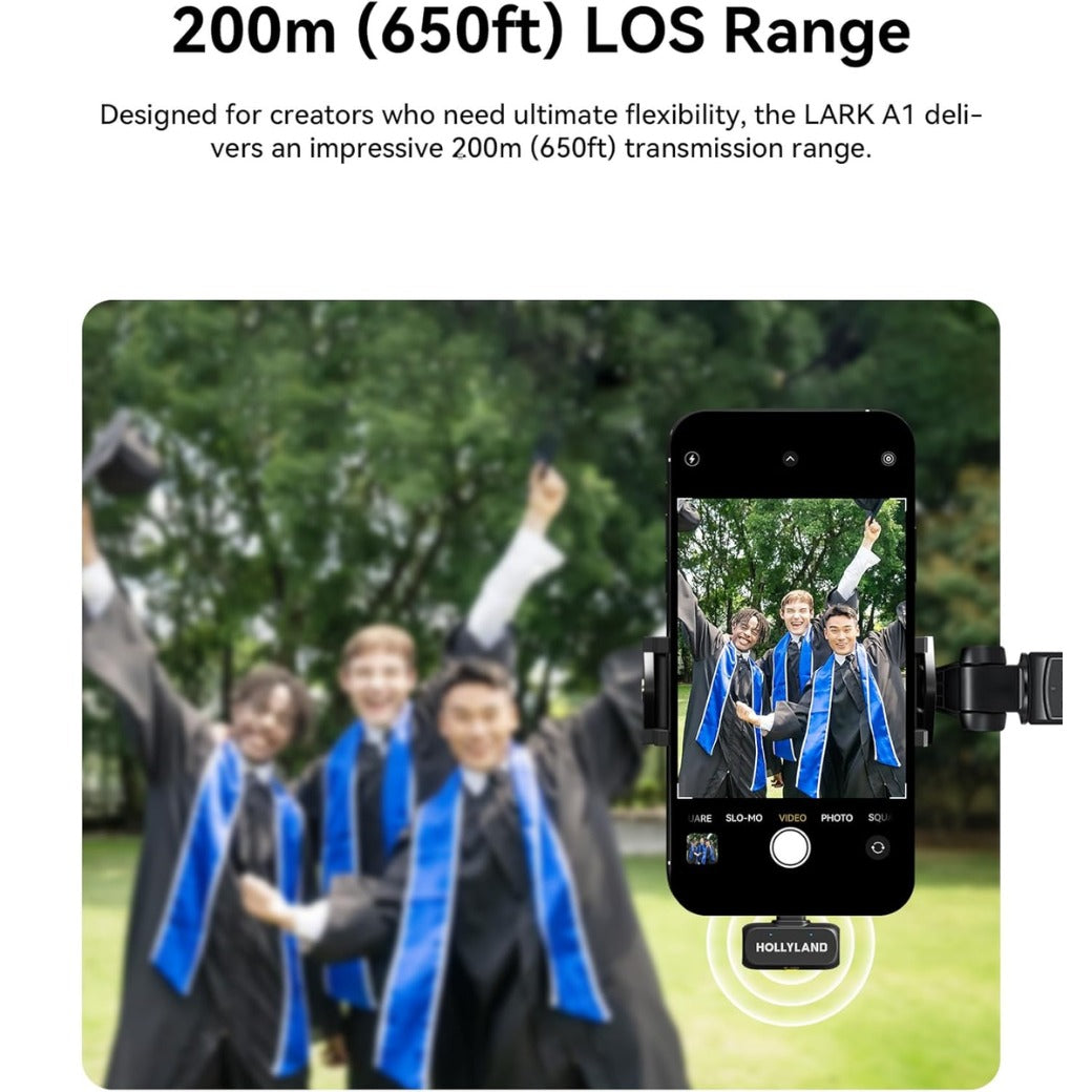 Hollyland LARK A1 Wireless Mini Microphone for iPhone15/16 & Android, Pure Sound, Noise Cancelling, Magnetic Microphone for YouTube, TikTok, Podcast, Vlogging for USB-C(2TX+1RX)