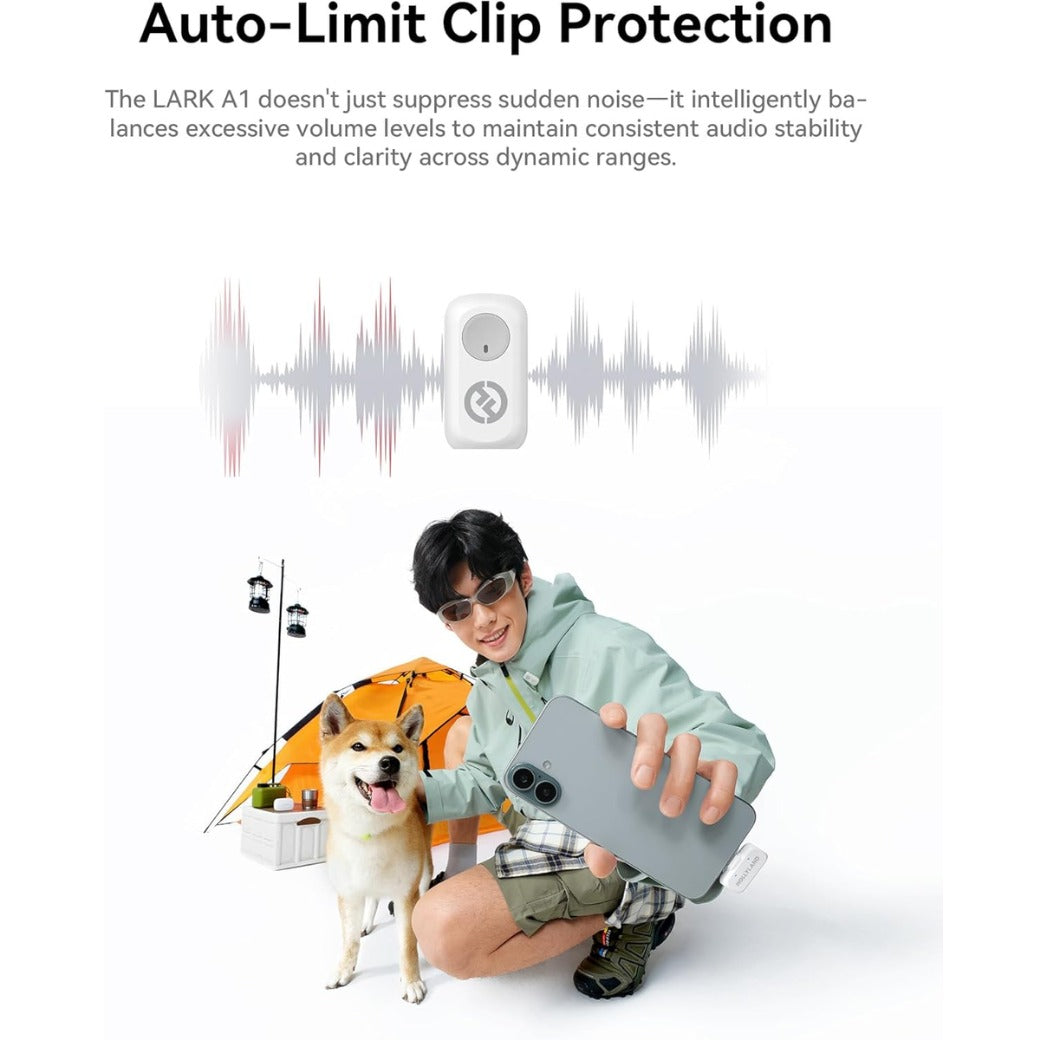 Hollyland LARK A1 Wireless Mini Microphone for iPhone15/16 & Android, Pure Sound, Noise Cancelling, Magnetic Microphone for YouTube, TikTok, Podcast, Vlogging for USB-C(2TX+1RX)