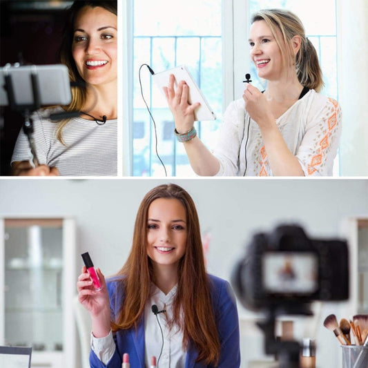 BOYA BY-M1 Clip-On Microphone for DSLR Camera/Smartphone/Camcorder/Audio Recorders - Black