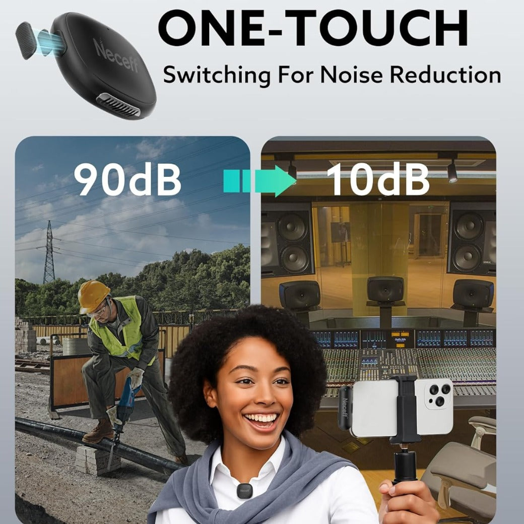 Wireless Lavalier Microphone for iPhone & Android, USB-C Plug-and-Play Lapel Mini Mic with AI Noise Cancelling, 32-Hour Battery, Magnetic Clip-On, for Vlogging, TikTok & Video Recording (48kHz/24Bit)