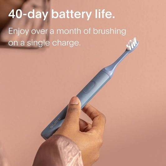 SURI 1.0 Sonic Electric Toothbrush with UV Cleaning Travel Case | 1 Month+ Battery | UK’s No.1 Rated | Electric Toothbrush Adults | Sonic Toothbrushes | Blue