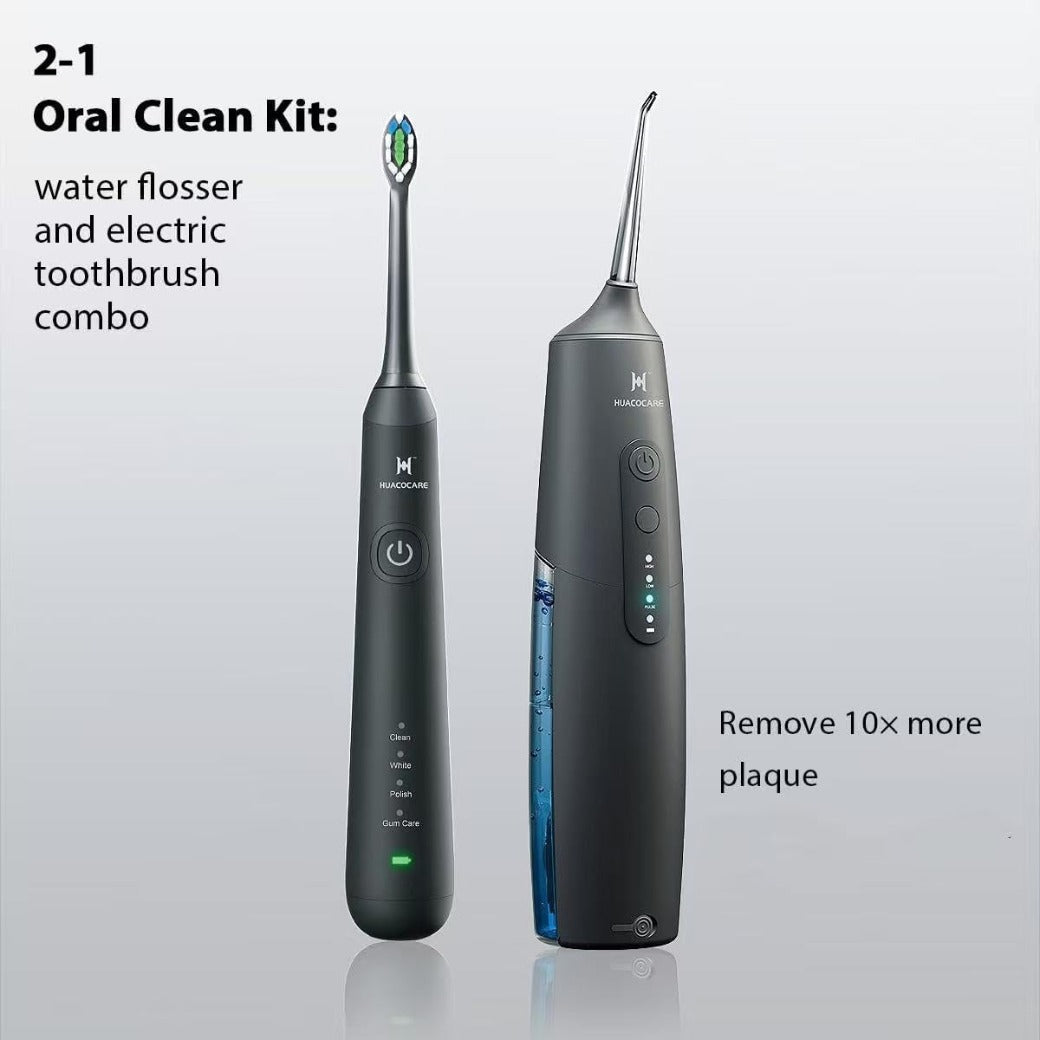 2-1 Oral Clean Kit- Water Dental flosser & Electric Toothbrush Combo- Brushing & Flossing- for Teeth Cleaning and Gum Health