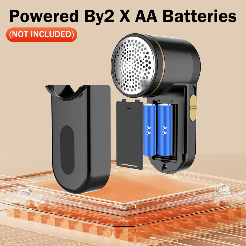 Z-TIISON Electric Lint Remover, Portable Fabric Shaver Defuzzer with 6-Leaf Blades, Dual Protection, Removable Bin, Quickly Remove Fuzz, Lint Balls, Pills, Bobbles from Clothes (Black&Gold)