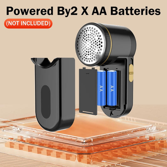 Z-TIISON Electric Lint Remover, Portable Fabric Shaver Defuzzer with 6-Leaf Blades, Dual Protection, Removable Bin, Quickly Remove Fuzz, Lint Balls, Pills, Bobbles from Clothes (Black&Gold)