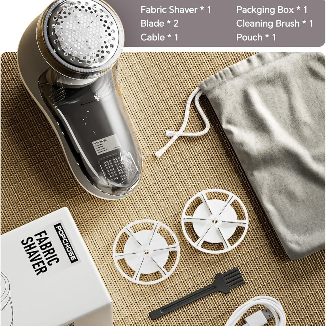 POPCHOSE Lint Remover, Bobble Remover for Clothes, Rechargeable Fabric Shaver, Electric Woolen Jumper Debobbler, Clothes Defuzzer for Sweater, Fuzz Remover for Knitwear, Sofa