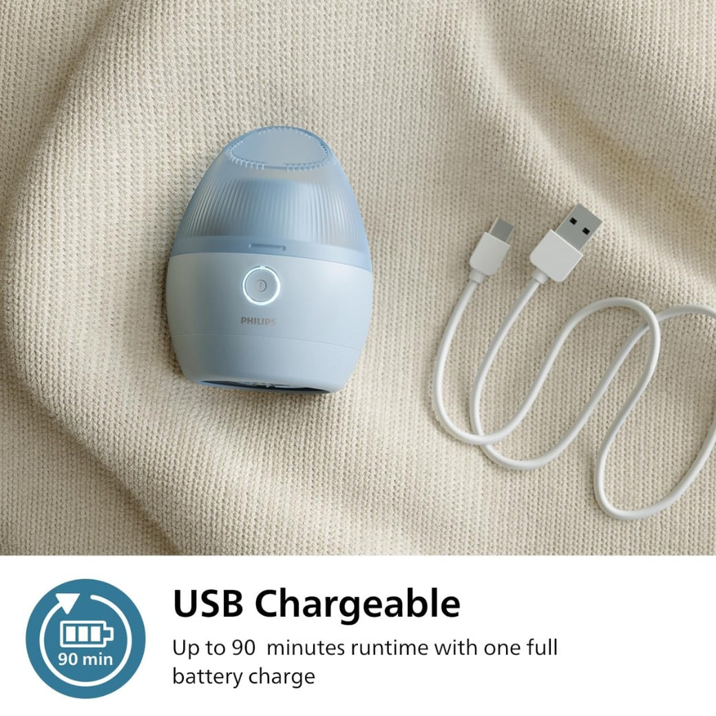 Philips 1000 Series Fabric Shaver, Rechargeable Fabric Shaver, Safe on all garments, USB Chargable, Effective removal of all pills, Easy to use, Effortless disposal, Blue (GCA2100/20)