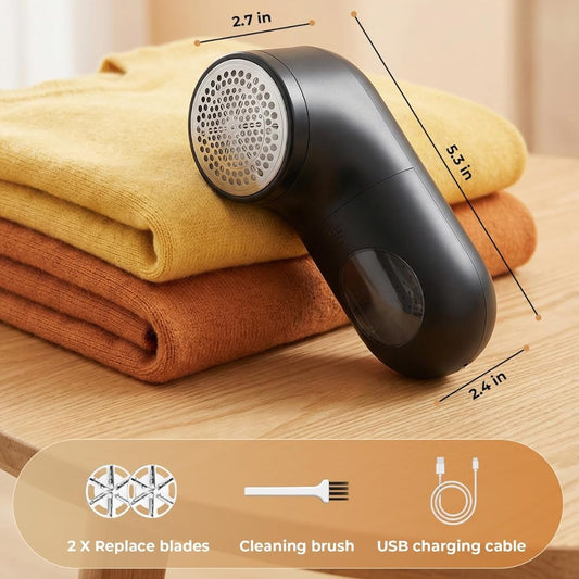 Lint Remover, Bobble Remover for Clothes, Rechargeable Fabric Shaver with LED Display & 3 Speeds, Effectively Sweater Defuzzer Remove Fluff, Lint, and Bobbles, Black, 1 pcs