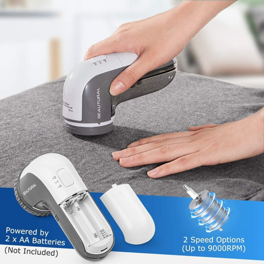 BEAUTURAL Portable Fabric Shaver and Lint Remover with 2-Speeds, Adjustable Shave Height, Quickly and Effectively Remove Fluff, Lint, and Bobbles