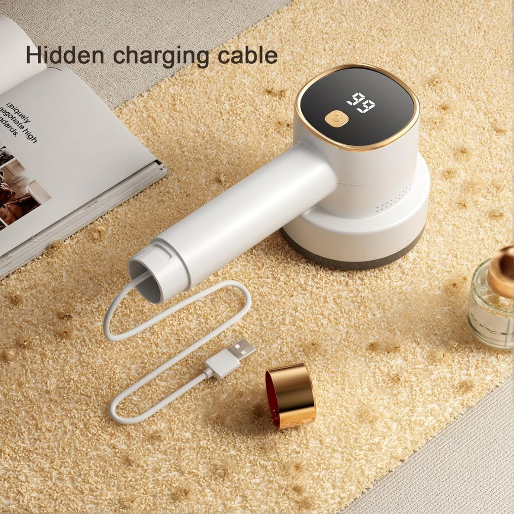 Electric Lint Remover with LED Display, Rechargeable Fabric Shaver, Lint Shaver, 6-Blade, 3-Speed Defuzzer Remove Fuzz, Pills for Clothes, Upholstery, Furniture
