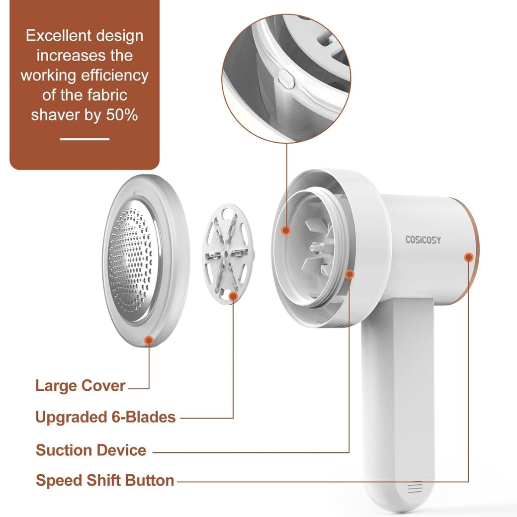 Clothes Fabric Shaver 2-in-1 Lint Remover with LED Display & 3 Blades