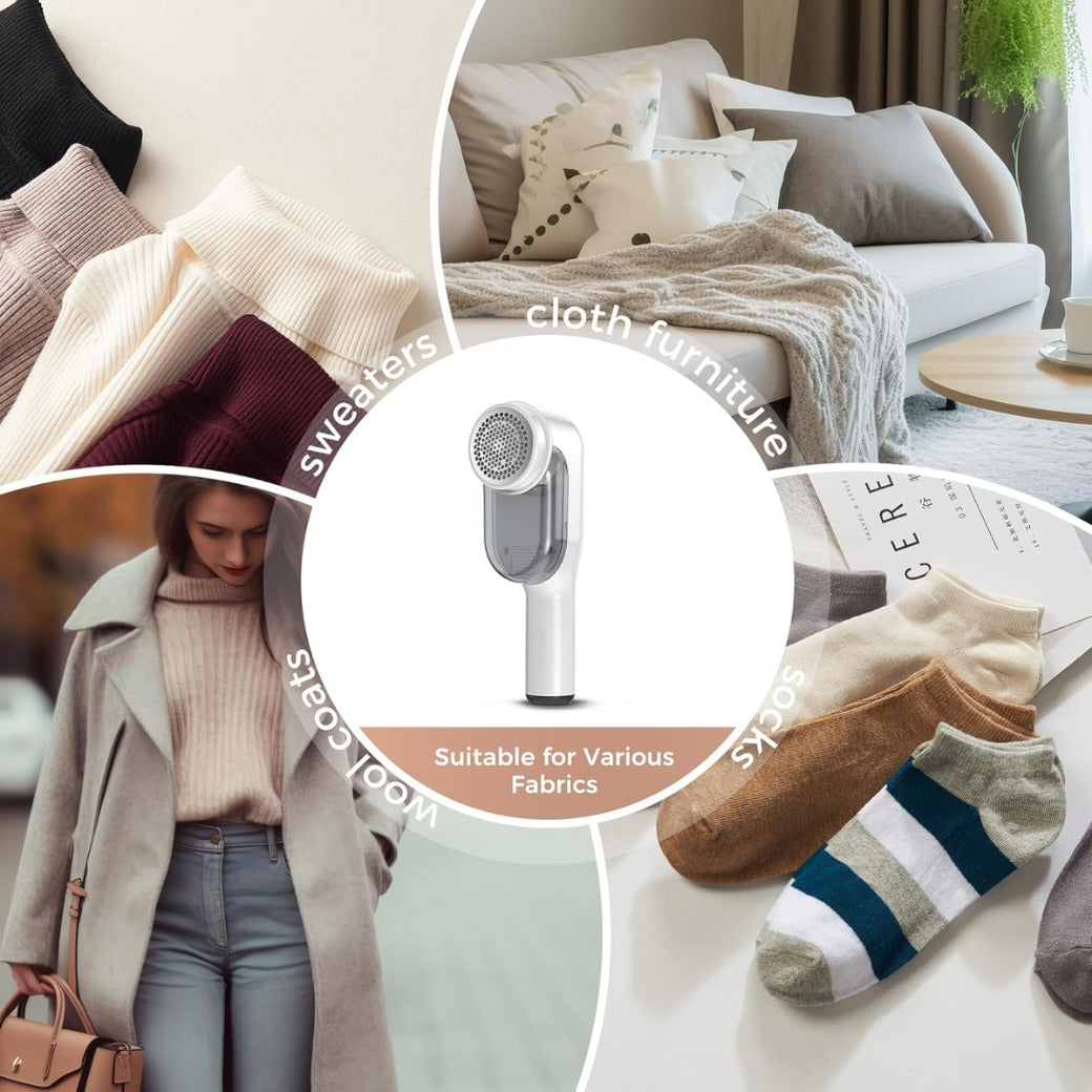 Clothes Fabric Shaver 2-in-1 Lint Remover with LED Display & 3 Blades